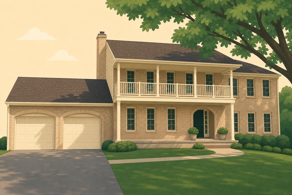 A house drawn by Rooftree on a clear day
